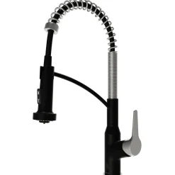 Karran Scottsdale Touchless Pull-Down Kitchen Faucet, Matte Black & Stainless Steel, Brass, KKF215MBSFSS