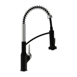 Karran Scottsdale Touchless Pull-Down Kitchen Faucet, Matte Black & Stainless Steel, Brass, KKF215MBSFSS