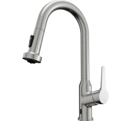 Karran Scottsdale Touchless Pull-Down Kitchen Faucet, Spot Free Stainless Steel, Brass, KKF255SFSS