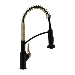 Karran Scottsdale Touchless Pull-Down Kitchen Faucet, Matte Black & Brushed Gold, Brass, KKF215MBSFBG