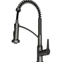 Karran Scottsdale Touchless Pull-Down Kitchen Faucet, Spot-Free Gunmetal Grey, Brass, KKF215SFGG