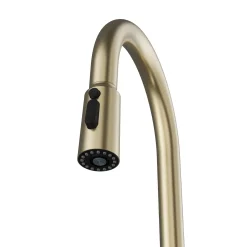 Karran Stalbridge 1.8 GPM Single Lever Lead-free Brass ADA Kitchen Faucet, Pull-Down, Spot-Free Champagne Bronze, KKF720SFCB