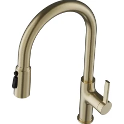 Karran Stalbridge 1.8 GPM Single Lever Lead-free Brass ADA Kitchen Faucet, Pull-Down, Spot-Free Champagne Bronze, KKF720SFCB