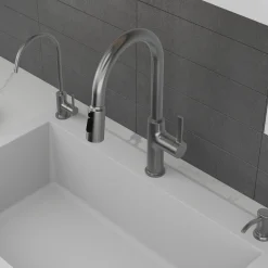 Karran Stalbridge 1.8 GPM Single Lever Lead-free Brass ADA Kitchen Faucet, Pull-Down, Spot Free Stainless Steel, KKF720SFSS