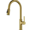 Karran Stalbridge 1.8 GPM Single Lever Lead-free Brass ADA Kitchen Faucet, Pull-Down, Spot-Free Brushed Gold, KKF720SFBG