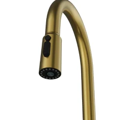 Karran Stalbridge 1.8 GPM Single Lever Lead-free Brass ADA Kitchen Faucet, Pull-Down, Spot-Free Brushed Gold, KKF720SFBG