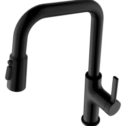 Karran Stalbridge 1.8 GPM Single Lever Lead-free Brass ADA Kitchen Faucet, Pull-Down, Matte Black, KKF710MB