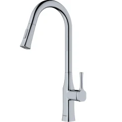 Karran Standerton 1.8 GPM Single Lever Handle Lead-free Brass ADA Kitchen Faucet, Pull-Down Kitchen, Chrome, KKF140C