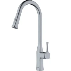 Karran Standerton 1.8 GPM Single Lever Handle Lead-free Brass ADA Kitchen Faucet, Pull-Down Kitchen, Stainless Steel, KKF140SS