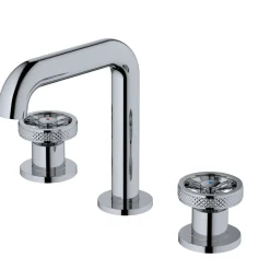 Karran Tryst 1.2 GPM Double Lever Handle Lead-free Brass Bathroom Faucet, Widespread, Chrome, KBF466C