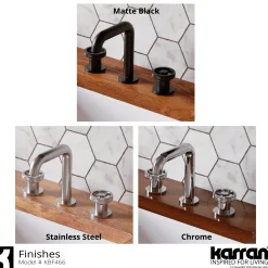 Karran Tryst 1.2 GPM Double Lever Handle Lead-free Brass Bathroom Faucet, Widespread, Chrome, KBF466C