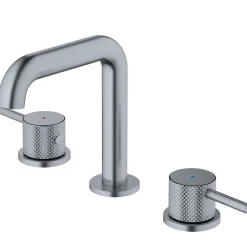 Karran Tryst 1.2 GPM Double Lever Handle Lead-free Brass ADA Bathroom Faucet, Widespread, Stainless Steel, KBF464SS