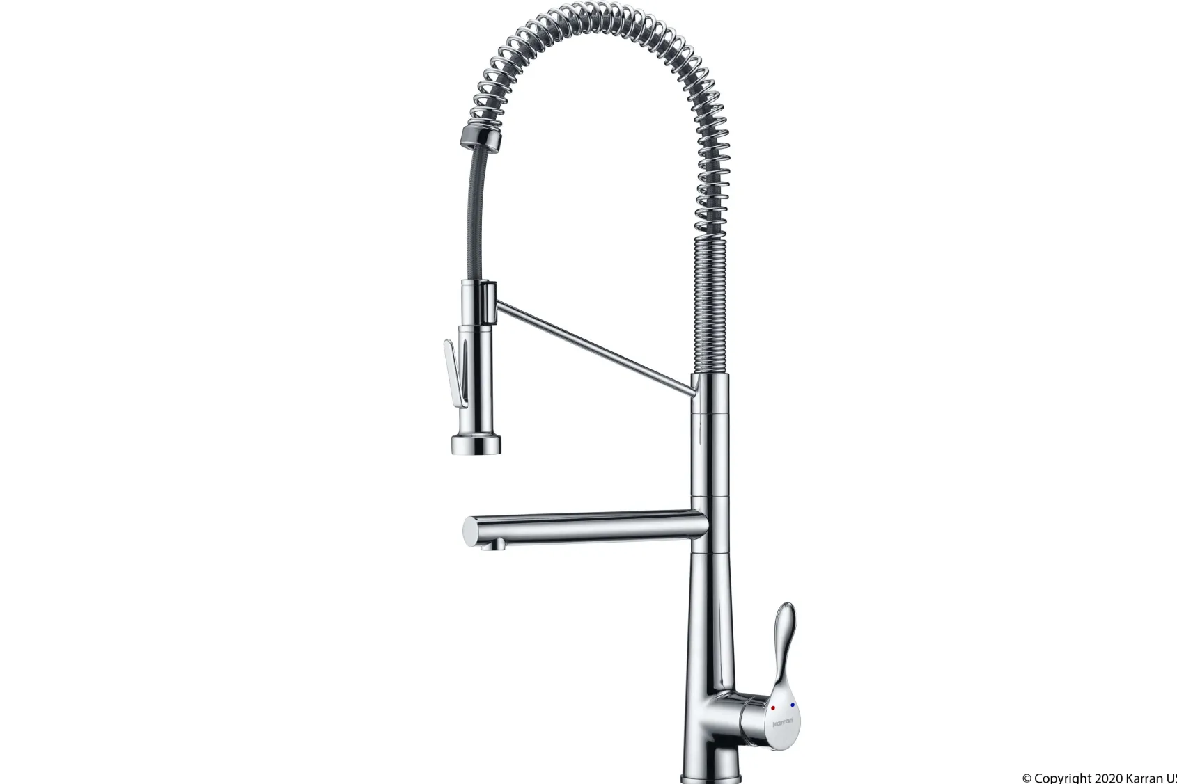 Karran Tumba Single Lever Handle Lead-free Brass ADA Kitchen Faucet, Pull Down, Chrome, KKF230C