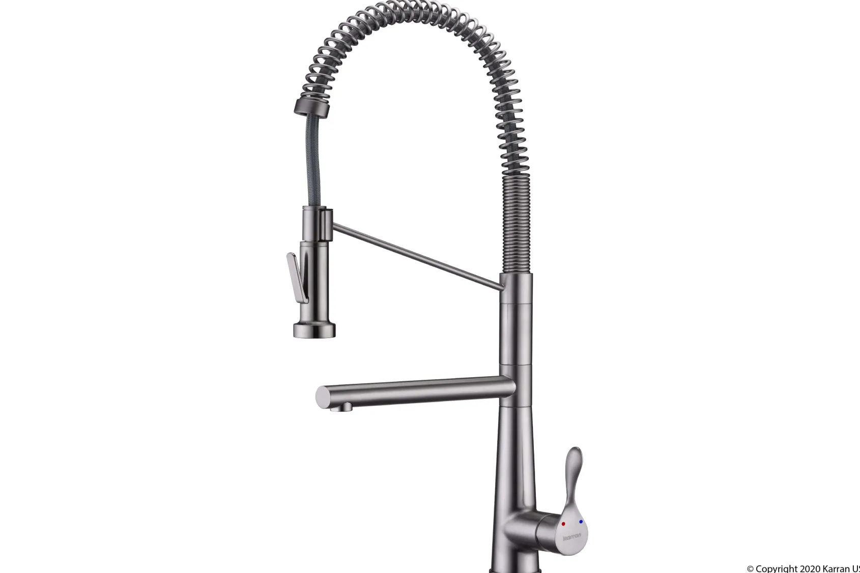 Karran Tumba Single Lever Handle Lead-free Brass ADA Kitchen Faucet, Pull Down, Stainless Steel, KKF230SS