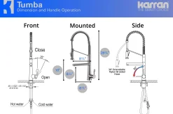 Karran Tumba Single Lever Handle Lead-free Brass ADA Kitchen Faucet, Pull Down, Stainless Steel, KKF230SS