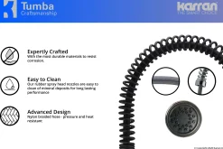 Karran Tumba Single Lever Handle Lead-free Brass ADA Kitchen Faucet, Pull Down, Matte Black, KKF230MB