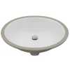 Karran Valera 15" x 18.125" Oval Undermount Vitreous China Bathroom Sink, White, VC-103-WH