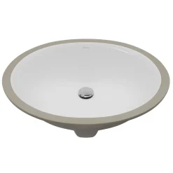 Karran Valera 15" x 18.125" Oval Undermount Vitreous China Bathroom Sink, White, VC-103-WH