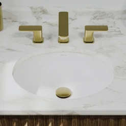 Karran Valera 15" x 18.125" Oval Undermount Vitreous China Bathroom Sink, White, VC-103-WH