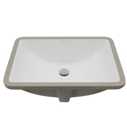 Karran Valera 13.75" x 19.75" Rectangular Undermount Vitreous China Bathroom Sink, White, VC-109-WH