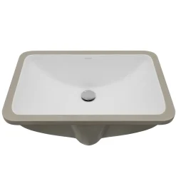 Karran Valera 14.5" x 20.5" Rectangular Undermount Vitreous China Bathroom Sink, White, VC-111-WH