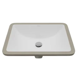 Karran Valera 15.375" x 20.5" Rectangular Undermount Vitreous China Bathroom Sink, White, VC-107-WH