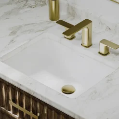 Karran Valera 15.375" x 20.5" Rectangular Undermount Vitreous China Bathroom Sink, White, VC-107-WH