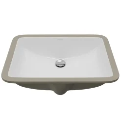 Karran Valera 14.5" x 21" Rectangular Undermount Vitreous China ADA Bathroom Sink, White, VC-116-WH