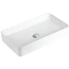 Karran Valera 26.375" x 14.875" x 3.5" Rectangular Vessel Vitreous China ADA Bathroom Sink, White, VC-508-WH