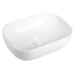 Karran Valera 18.25" x 13.125" x 4" Rectangular Vessel Vitreous China ADA Bathroom Sink, White, VC-512-WH