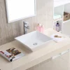 Karran Valera 16.25" x 16.25" x 3.75" Square Vessel Vitreous China ADA Bathroom Sink, White, VC-603-WH