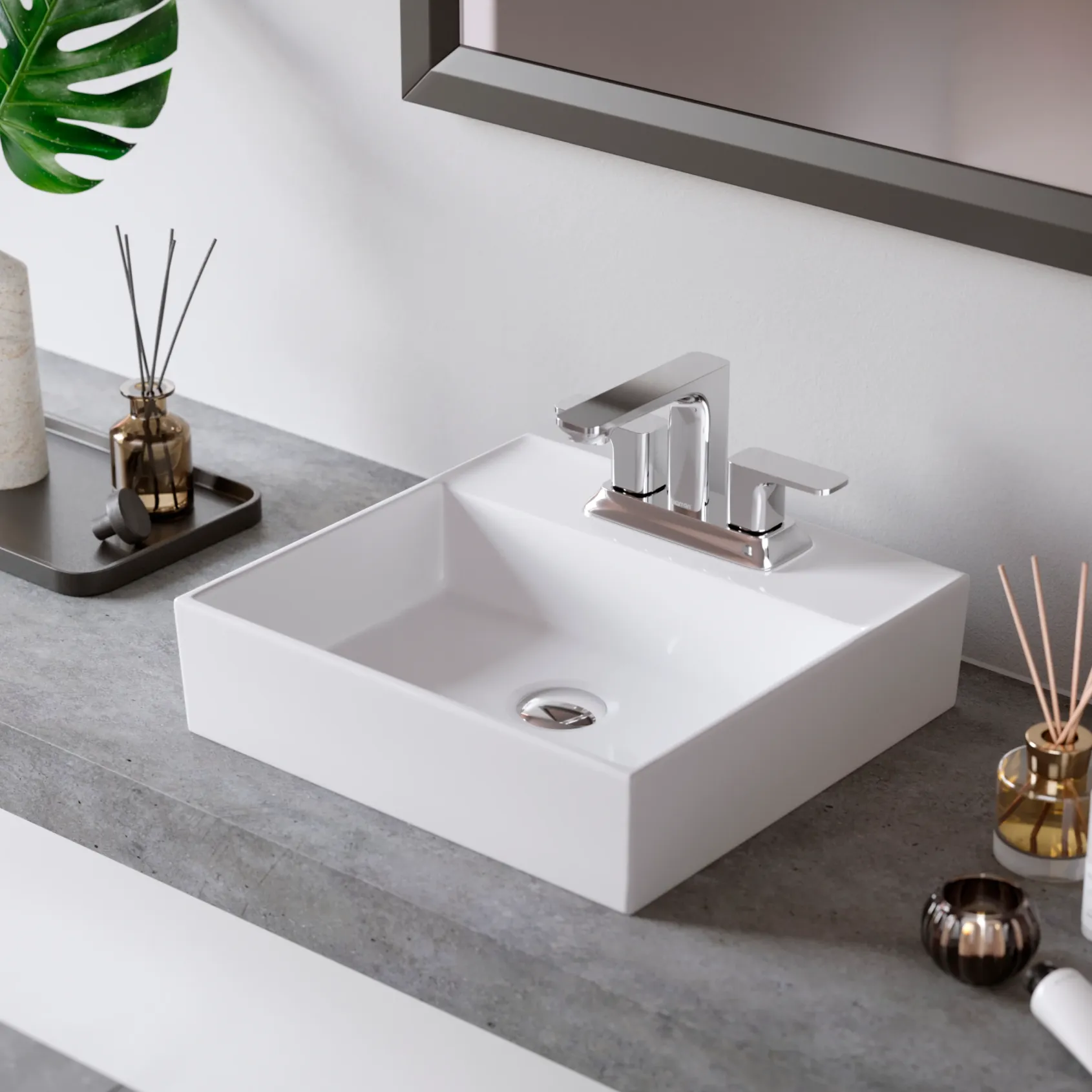 Karran Venda 1.2 GPM Double Lever Handle Lead-free Brass ADA Bathroom Faucet, Centerset, Chrome, KBF516C