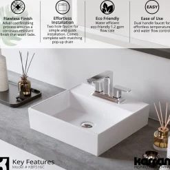 Karran Venda 1.2 GPM Double Lever Handle Lead-free Brass ADA Bathroom Faucet, Centerset, Chrome, KBF516C