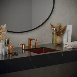 Karran Venda 1.2 GPM Double Lever Handle Lead-free Brass ADA Bathroom Faucet, Widespread, Brushed Copper, KBF514BC