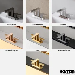 Karran Venda 1.2 GPM Double Lever Handle Lead-free Brass ADA Bathroom Faucet, Centerset, Gunmetal Grey, KBF516GG