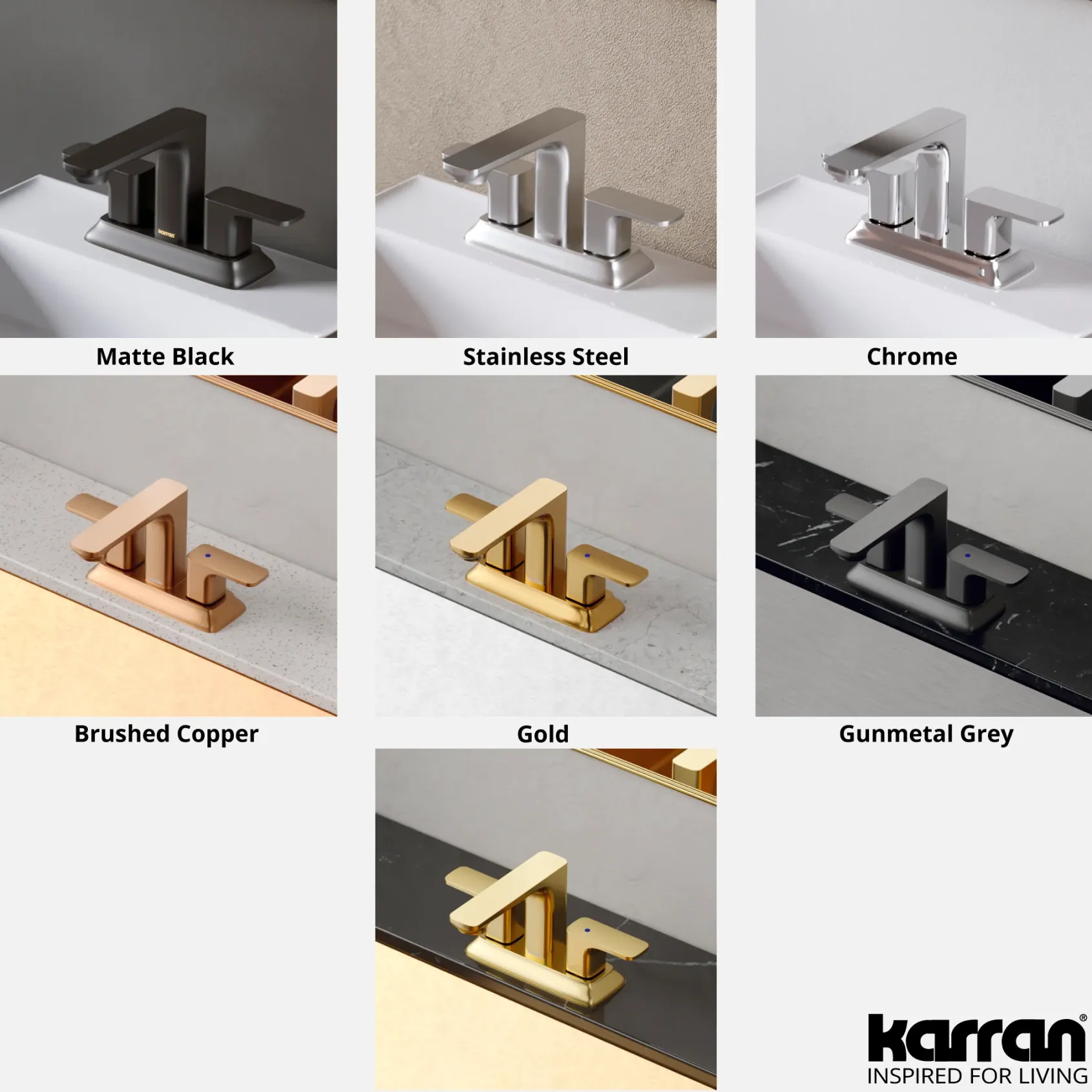 Karran Venda 1.2 GPM Double Lever Handle Lead-free Brass ADA Bathroom Faucet, Centerset, Brushed Copper, KBF516BC