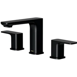 Karran Venda 1.2 GPM Double Lever Handle Lead-free Brass ADA Bathroom Faucet, Widespread, Matte Black, KBF514MB