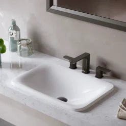 Karran Venda 1.2 GPM Double Lever Handle Lead-free Brass ADA Bathroom Faucet, Widespread, Matte Black, KBF514MB