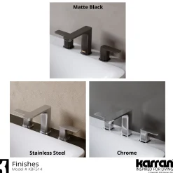 Karran Venda 1.2 GPM Double Lever Handle Lead-free Brass ADA Bathroom Faucet, Widespread, Matte Black, KBF514MB