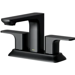 Karran Venda 1.2 GPM Double Lever Handle Lead-free Brass ADA Bathroom Faucet, Centerset, Matte Black, KBF516MB