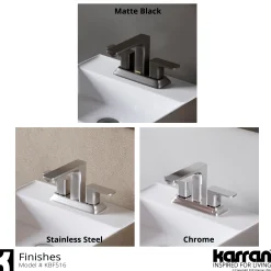 Karran Venda 1.2 GPM Double Lever Handle Lead-free Brass ADA Bathroom Faucet, Centerset, Matte Black, KBF516MB