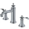 Karran Vineyard 1.2 GPM Double Lever Handle Lead-free Brass ADA Bathroom Faucet, Widespread, Stainless Steel, KBF474SS
