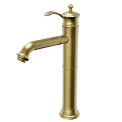 Karran Vineyard 1.2 GPM Single Lever Handle Lead-free Brass ADA Bathroom Faucet, Vessel, Brushed Gold, KBF472BG