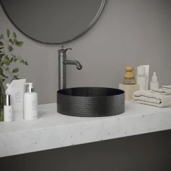 Karran Vineyard 1.2 GPM Single Lever Handle Lead-free Brass ADA Bathroom Faucet, Vessel, Gunmetal Grey, KBF472GG
