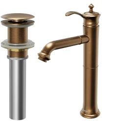 Karran Vineyard 1.2 GPM Single Lever Handle Lead-free Brass ADA Bathroom Faucet, Vessel, Brushed Copper, KBF472BC