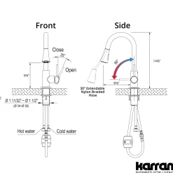 Karran Weybridge 1.8 GPM Single Lever Handle Lead-free Brass ADA Kitchen Faucet, Pull-Down Kitchen, Brushed Gold, KKF240BG
