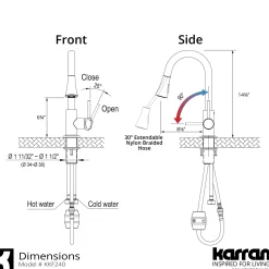 Karran Weybridge 1.8 GPM Single Lever Handle Lead-free Brass ADA Kitchen Faucet, Pull-Down Kitchen, Stainless Steel, KKF240SD25SS