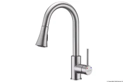 Karran Weybridge Single Lever Handle Lead-free Brass ADA Kitchen Faucet, Pull Down, Stainless Steel, KKF240SS