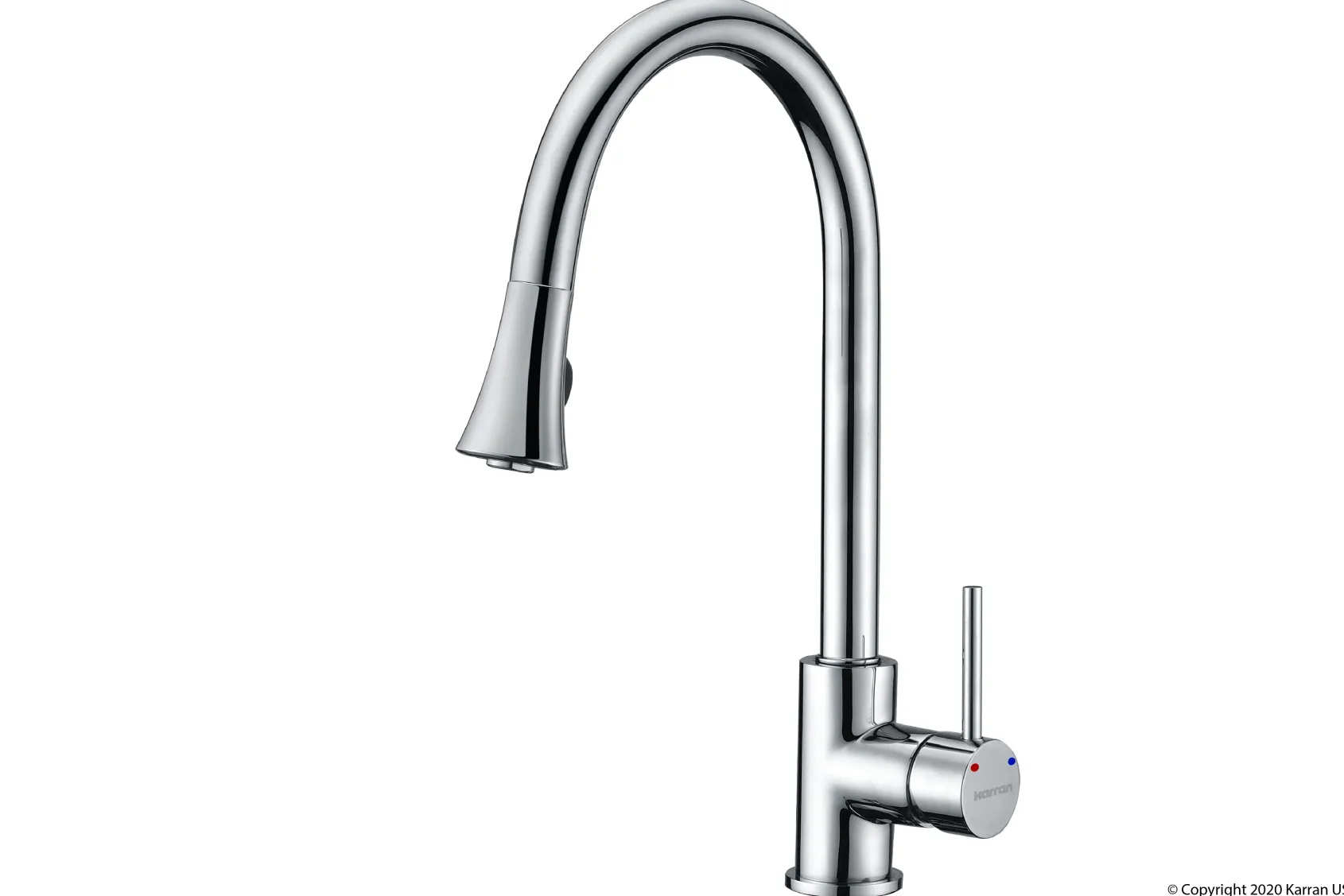 Karran Weybridge Single Lever Handle Lead-free Brass ADA Kitchen Faucet, Pull Down, Chrome, KKF240C