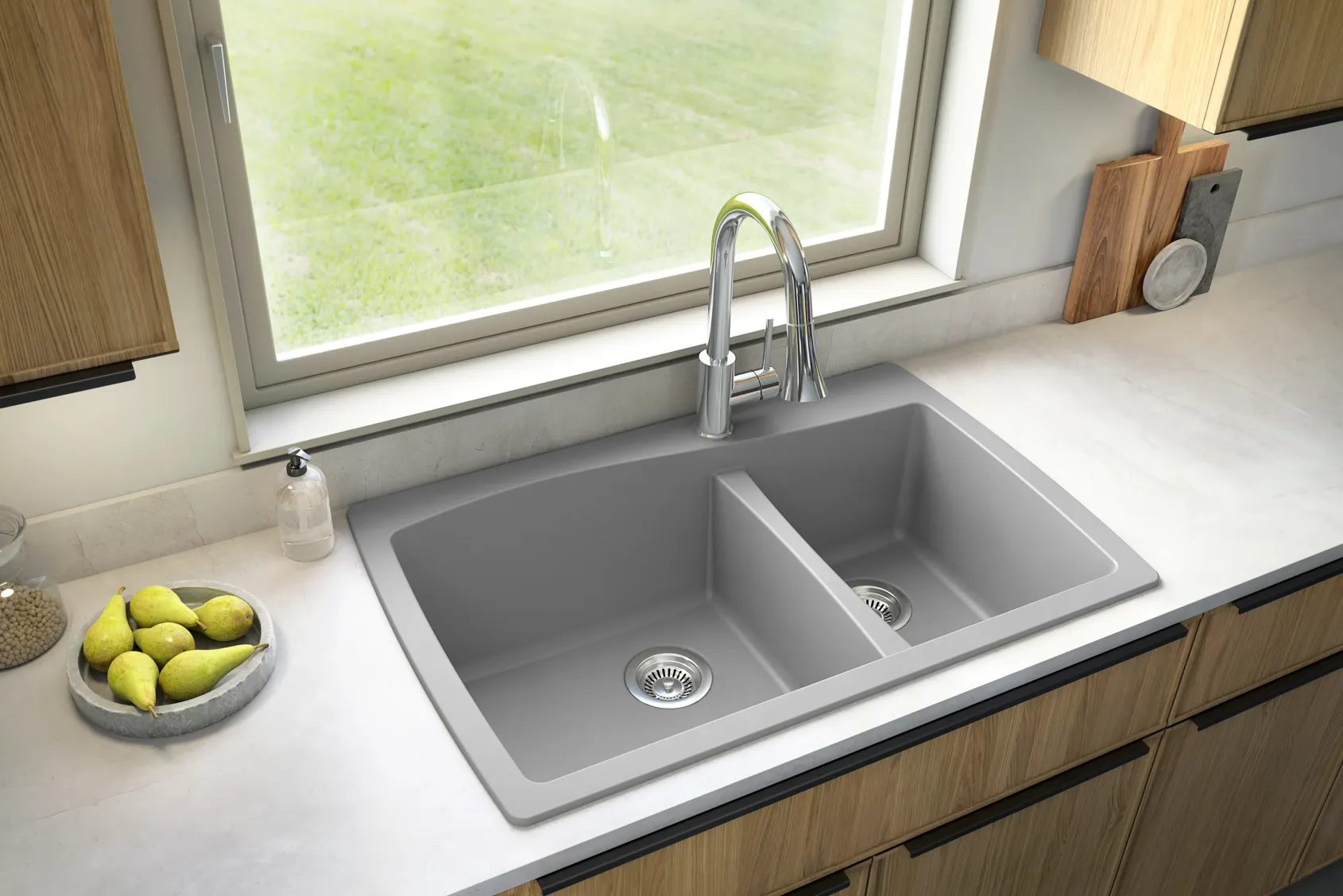 Karran Weybridge Single Lever Handle Lead-free Brass ADA Kitchen Faucet, Pull Down, Chrome, KKF240C